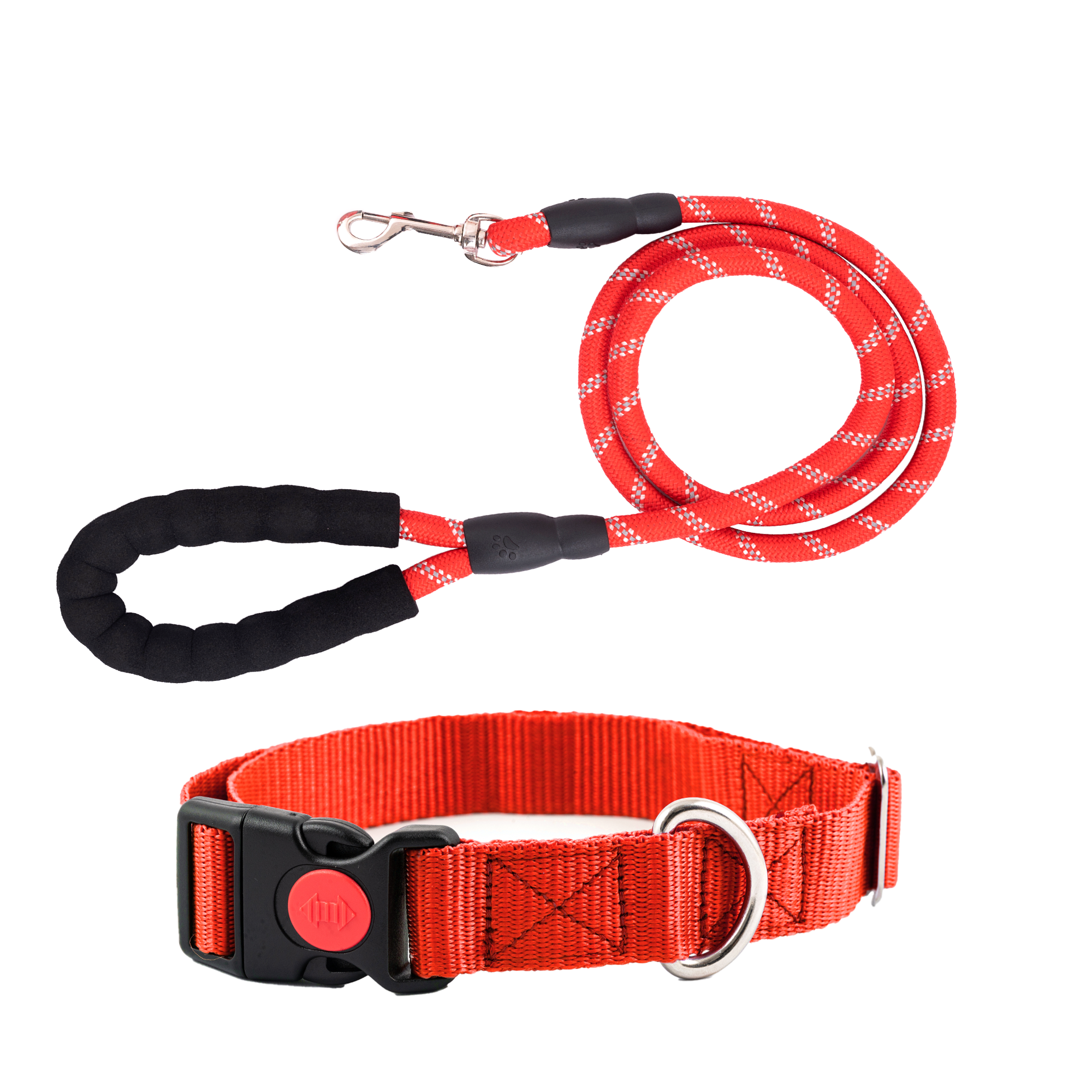 Adil's Nylon Dog Collar & Reflective Leash Set - Soft Padded, 5ft for All Breeds